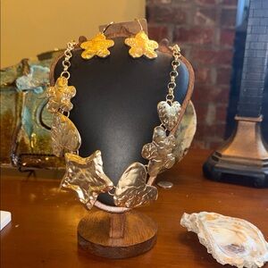 Gold and Star and Heart Necklace